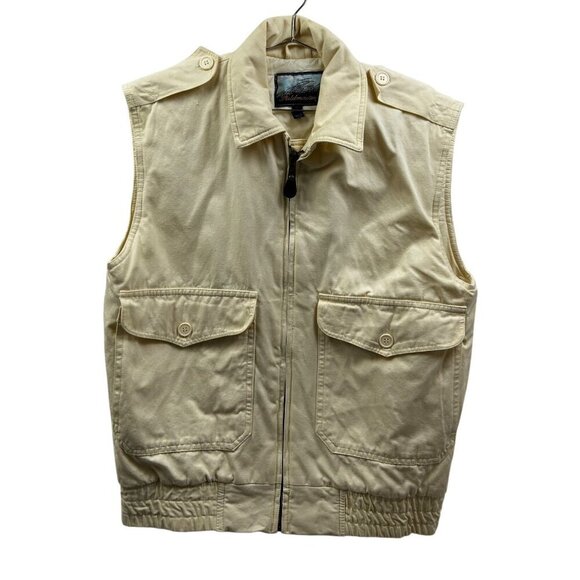 VTG SEARS Fieldmaster Sleeveless Utility Puffer Vest  Jacket W/Button Epaulets L - Picture 1 of 15